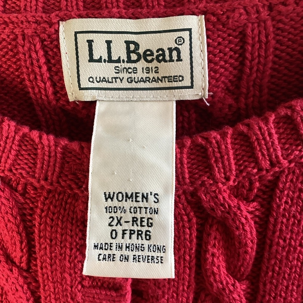 L.L. Bean Women's Vibrant Red Button-Up Cardigan - Picture 3 of 6